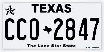 TX license plate CCO2847