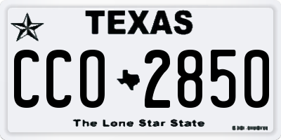 TX license plate CCO2850