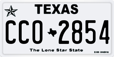 TX license plate CCO2854