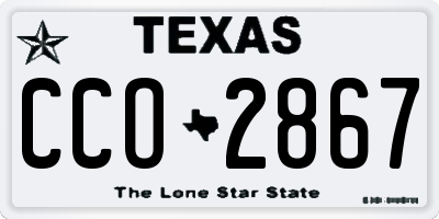 TX license plate CCO2867