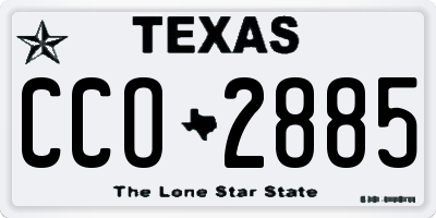 TX license plate CCO2885