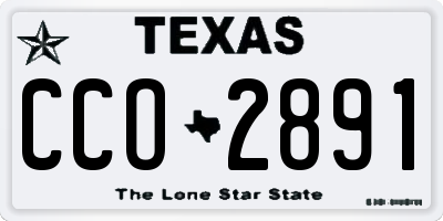 TX license plate CCO2891