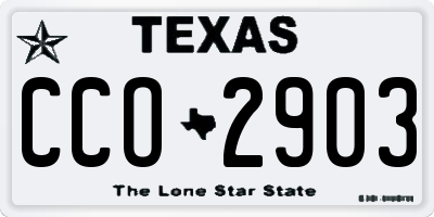 TX license plate CCO2903