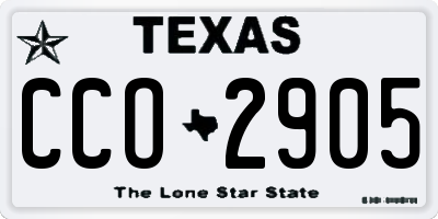 TX license plate CCO2905