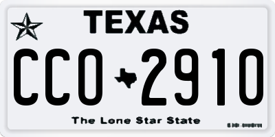 TX license plate CCO2910