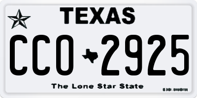 TX license plate CCO2925