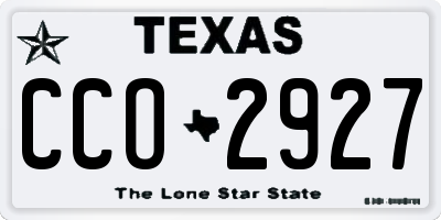 TX license plate CCO2927