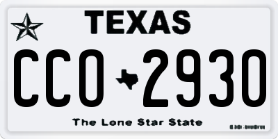 TX license plate CCO2930