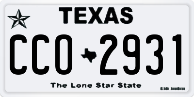 TX license plate CCO2931