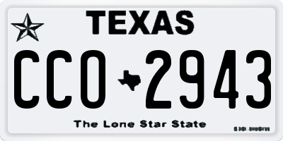 TX license plate CCO2943