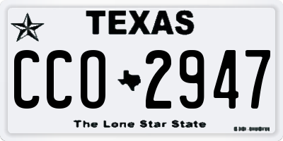 TX license plate CCO2947