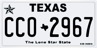 TX license plate CCO2967
