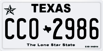 TX license plate CCO2986