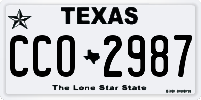TX license plate CCO2987