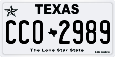 TX license plate CCO2989