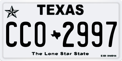 TX license plate CCO2997