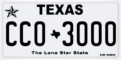 TX license plate CCO3000