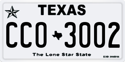TX license plate CCO3002