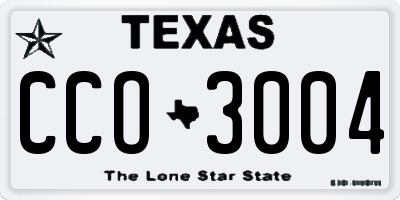 TX license plate CCO3004