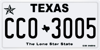 TX license plate CCO3005