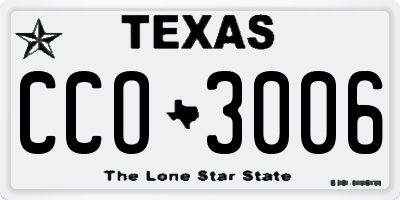 TX license plate CCO3006