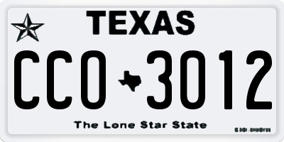 TX license plate CCO3012