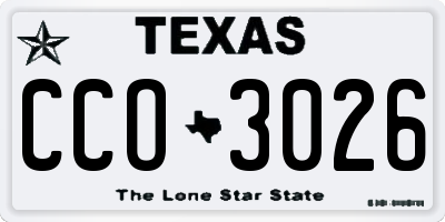 TX license plate CCO3026