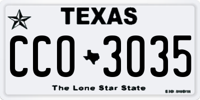 TX license plate CCO3035
