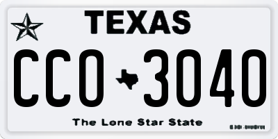 TX license plate CCO3040