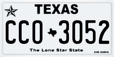 TX license plate CCO3052