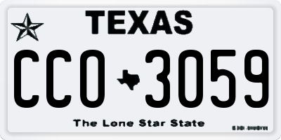TX license plate CCO3059