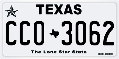 TX license plate CCO3062