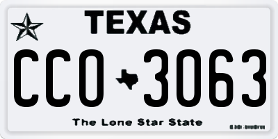 TX license plate CCO3063