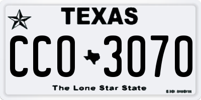 TX license plate CCO3070