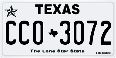 TX license plate CCO3072