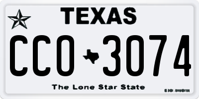 TX license plate CCO3074