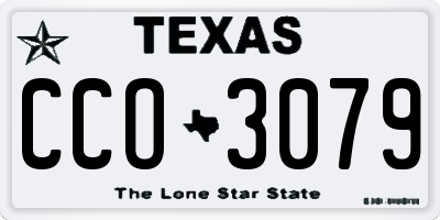 TX license plate CCO3079