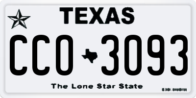 TX license plate CCO3093