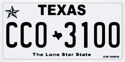 TX license plate CCO3100