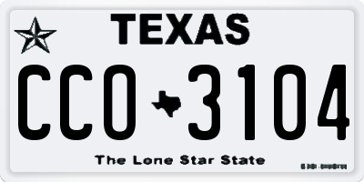 TX license plate CCO3104