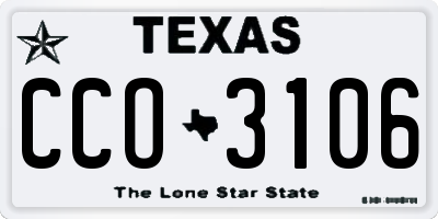 TX license plate CCO3106