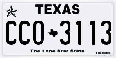 TX license plate CCO3113
