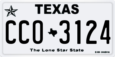 TX license plate CCO3124