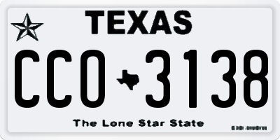 TX license plate CCO3138