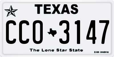 TX license plate CCO3147
