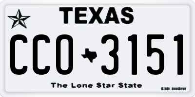 TX license plate CCO3151