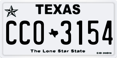 TX license plate CCO3154