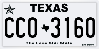 TX license plate CCO3160