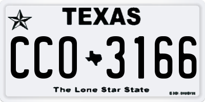 TX license plate CCO3166
