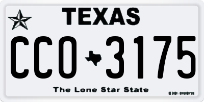 TX license plate CCO3175